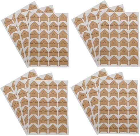 288 قطعة من زوايا الصور المتينة من الصنوبر والكتان، ملصقات زوايا الصور ذاتية اللصق، زوايا صور خالية من الأحماض لسجلات القصاصات/عشاق الأعمال اليدوية (بني) in Kuwait