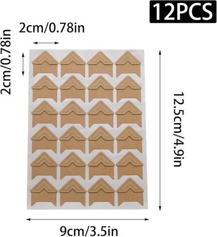 288 قطعة من زوايا الصور المتينة من الصنوبر والكتان، ملصقات زوايا الصور ذاتية اللصق، زوايا صور خالية من الأحماض لسجلات القصاصات/عشاق الأعمال اليدوية (بني) in Kuwait