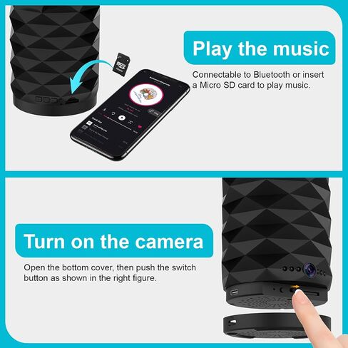 Wireless Home Security Camera with Night Light 4K, Night Vision Motion Detection, 24/7 Recording, SD/Cloud Storage-WiFi Camera Baby Monitor Indoor Surveillance Cameras Nanny Cam (Black) in Kuwait