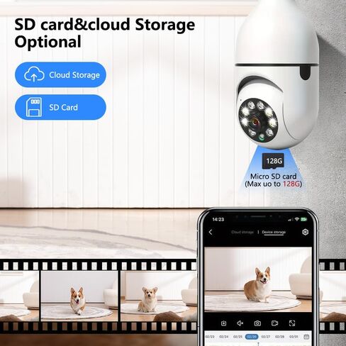 كاميرا مراقبة منزلية ذكية داخلية/خارجية بتصنيف IP65 بدقة 1080 بكسل، قابلة للإمالة/التكبير، مزودة بتقنية Wi-Fi مع تتبع الحركة للطفل والحيوانات الأليفة، ورؤية ليلية ملونة، وصوت ثنائي الاتجاه، وتطبيق يعمل in Kuwait