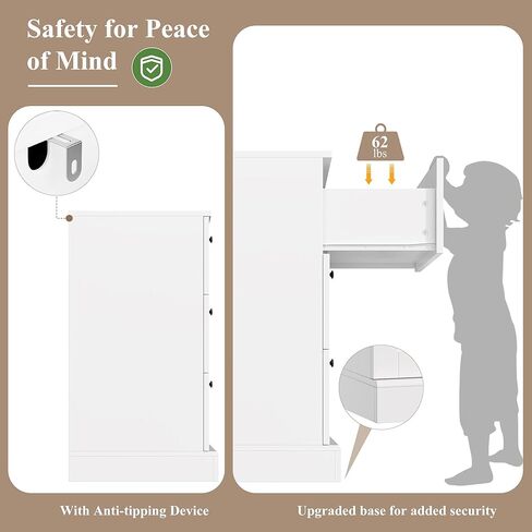 HOSTACK خزانة ذات 6 أدراج، خزانة بيضاء لغرفة النوم، خزانة خشبية واسعة من الأدراج، خزانة درج حديثة لغرفة المعيشة، المدخل، المدخل، أبيض in Kuwait