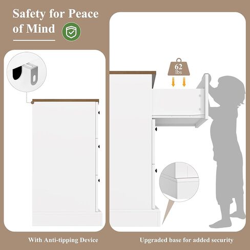 HOSTACK خزانة ذات 6 أدراج، خزانة بيضاء لغرفة النوم، خزانة خشبية واسعة من الأدراج، خزانة درج حديثة لغرفة المعيشة، المدخل، المدخل، أبيض in Kuwait