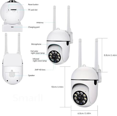 كاميرا أمان داخلية HD2K PTZ بزاوية عرض 360 درجة وإمالة 5X D-Zoom، تنبيه للكشف عن التكبير/التصغير، منبهات صوتية، تتبع تلقائي، ليلة ملونة، صوت ثنائي الاتجاه، بطاقة سحابية/بحد أقصى 256 جيجا، مراقبة المنزل الذكي واي فاي 2.4 جيجا، قابس، بدون محول in Kuwait