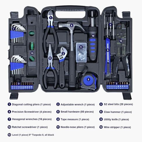 GSTANDARD 129-Piece Mechanic Tool Set | General Household Hand Tool Kit with Plastic Storage Case in Saudi Arabia