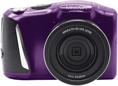 Minolta 48MP Digital Camera – 4K Ultra HD Video, 16X Digital Zoom, 3.0" LCD Screen, Anti-Shake, Time Lapse, Face Detection, Color Filters, Scene Modes, 32GB Card (Purple) (Renewed) in Saudi Arabia