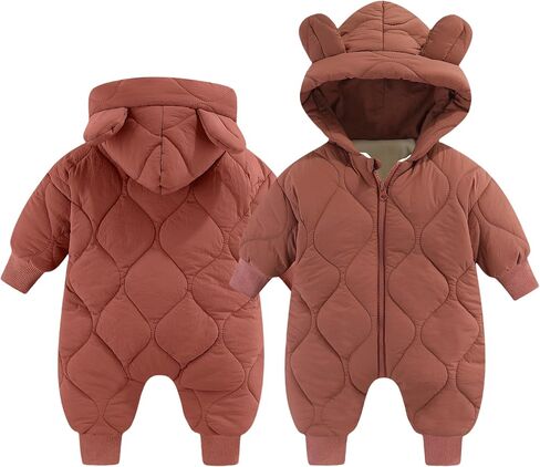 Happy Cherry Baby Newborn Snowsuit Winter Coat Romper for Infant Girls Boy Zipper Long Sleeve Cute Baby Snowsuit in Saudi Arabia