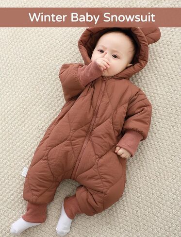 Happy Cherry Baby Newborn Snowsuit Winter Coat Romper for Infant Girls Boy Zipper Long Sleeve Cute Baby Snowsuit in Saudi Arabia