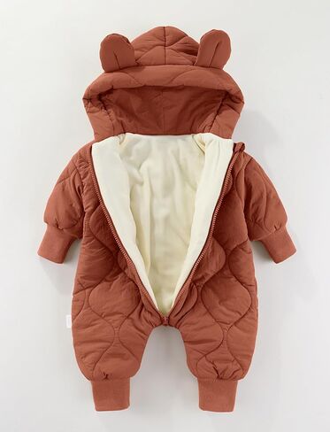 Happy Cherry Baby Newborn Snowsuit Winter Coat Romper for Infant Girls Boy Zipper Long Sleeve Cute Baby Snowsuit in Saudi Arabia