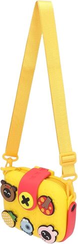 aqxreight Kids Camera Case Cartoon Multi Color Buffer Housing Large Capacity Shoulder Bag for Boys Girls Yellow (Yellow) in Saudi Arabia