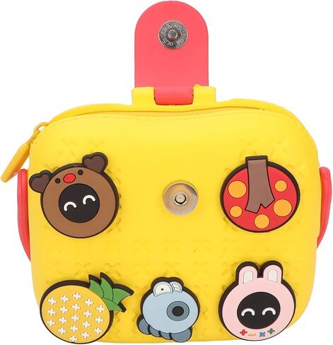 aqxreight Kids Camera Case Cartoon Multi Color Buffer Housing Large Capacity Shoulder Bag for Boys Girls Yellow (Yellow) in Saudi Arabia