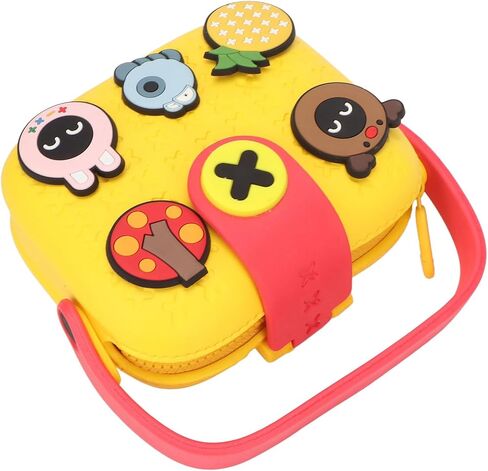 aqxreight Kids Camera Case Cartoon Multi Color Buffer Housing Large Capacity Shoulder Bag for Boys Girls Yellow (Yellow) in Saudi Arabia