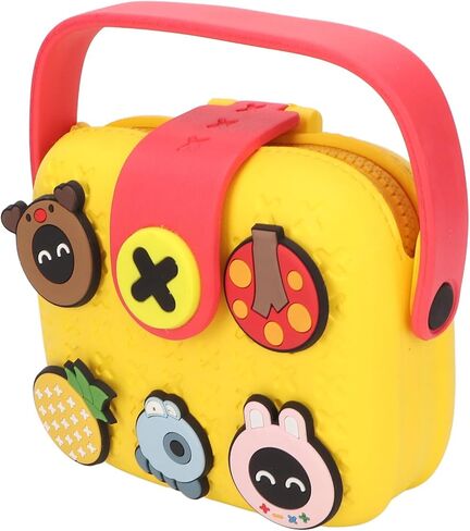 aqxreight Kids Camera Case Cartoon Multi Color Buffer Housing Large Capacity Shoulder Bag for Boys Girls Yellow (Yellow) in Saudi Arabia