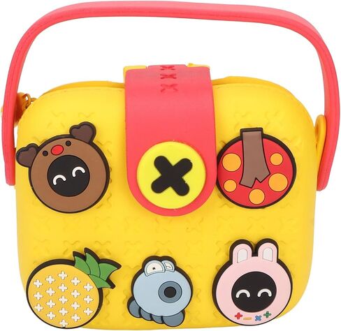 aqxreight Kids Camera Case Cartoon Multi Color Buffer Housing Large Capacity Shoulder Bag for Boys Girls Yellow (Yellow) in Saudi Arabia