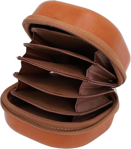 aqxreight Camera Bag Vintage PU Leather 8 Layers Storage and Shock Proof Protective Pouch for ≤95mm Filters in Saudi Arabia