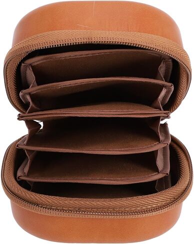 aqxreight Camera Bag Vintage PU Leather 8 Layers Storage and Shock Proof Protective Pouch for ≤95mm Filters in Saudi Arabia