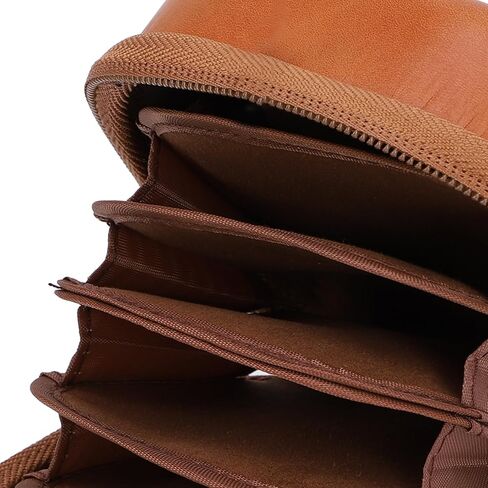 aqxreight Camera Bag Vintage PU Leather 8 Layers Storage and Shock Proof Protective Pouch for ≤95mm Filters in Saudi Arabia