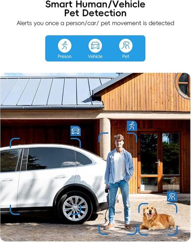 Solar Security Camera Wireless Outdoor, 5MP Battery Powered WiFi Camera, AI Person/Vehicle Detection, Color Night Vision, Spotlight Siren, 2-Way Audio in Saudi Arabia