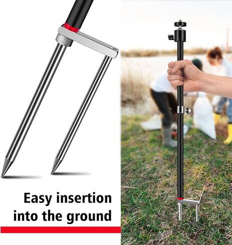 Game & Trail Camera Mount, 3 in 1 Aluminum 360 Degree Rotation Trail Camera Stand Mount Ground Holder, Thread Connection 1/4''-20 (6 mm) for Hunting Cameras, Night Fishing Light etc.(1 Pack) in Saudi Arabia