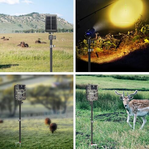 Game & Trail Camera Mount, 3 in 1 Aluminum 360 Degree Rotation Trail Camera Stand Mount Ground Holder, Thread Connection 1/4''-20 (6 mm) for Hunting Cameras, Night Fishing Light etc.(1 Pack) in Saudi Arabia