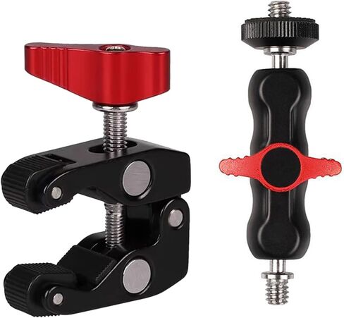 Action Camera Clamp Mount 360 Degre Rotation Aluminum Alloy Adjustable Adapter for Outdoor Sports Photography in Saudi Arabia