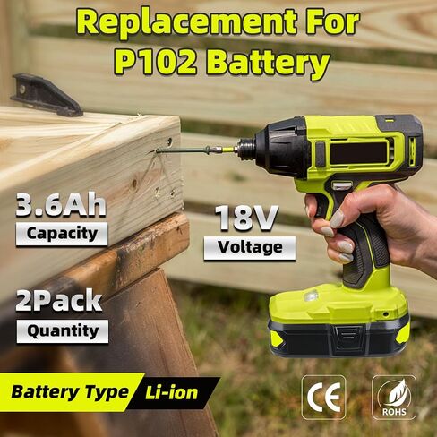 2P 3.6Ah استبدال لبطارية Ryobi 18V ليثيوم متوافقة مع بطارية Ryobi P108 P102 P103 P104 P105 P107 P109 P122 18 فولت أدوات كهربائية لاسلكية in Kuwait