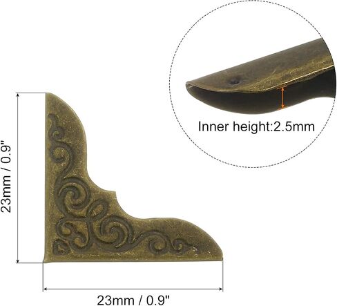 23mm Metal Book Corners,50pcs Photo Corners Book Corners Protector Retro Metal Decorative for Crafting Scrapbook Photo Album Book Binding,Bronze in Saudi Arabia