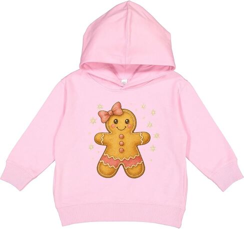 inktastic Cute Gingerbread Girl with Pink Bow Christmas Toddler Hoodie in Saudi Arabia