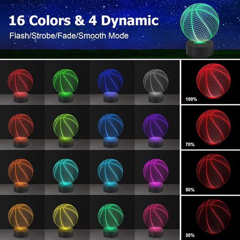 AZIMOM 3D Illusion Lamp Electric Guitar Remote Control 16 Colors Night Light for Kids Smart Touch Bedside Lamps Bedroom Decoration Boys & Girls Women Birthday Gifts in Kuwait