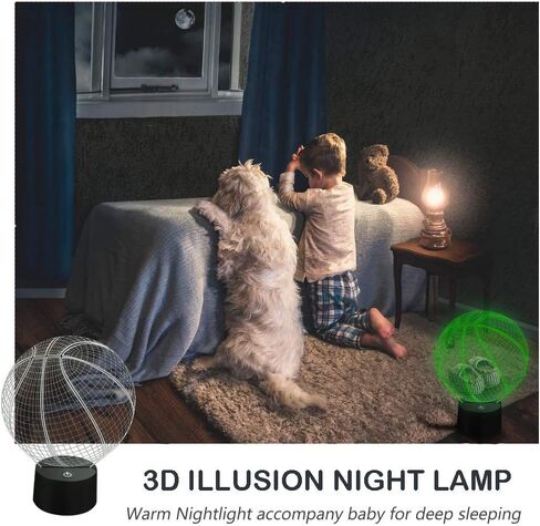 AZIMOM 3D Illusion Lamp Electric Guitar Remote Control 16 Colors Night Light for Kids Smart Touch Bedside Lamps Bedroom Decoration Boys & Girls Women Birthday Gifts in Kuwait