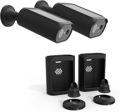 Protective Silicone Housing Cover Skin for AOSU SolarCam P1 SE and AOSU SolarCam P1 Max Cameras,Compatible with AOSU Solar Security Cameras Wireless Outdoor Accessories (2 Pack,Black) in Saudi Arabia