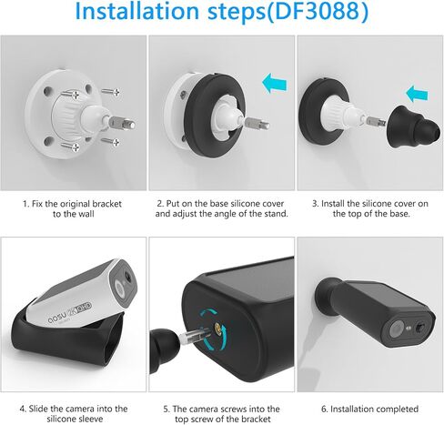Protective Silicone Housing Cover Skin for AOSU SolarCam P1 SE and AOSU SolarCam P1 Max Cameras,Compatible with AOSU Solar Security Cameras Wireless Outdoor Accessories (2 Pack,Black) in Saudi Arabia