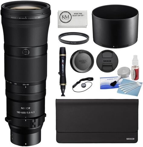 Nikon NIKKOR Z 180-600mm f/5.6-6.3 VR Lens | Nikon Z Bundle with UV Filter + 5-Piece Cleaning Kit + Cleaning Lens Pen + Lens Cap Keeper + Microfiber Cleaning Cloth (6 Items) in Saudi Arabia