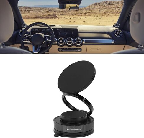 Yunseity Vacuum Magnetic Phone Holder, Foldable and Retractable Suction Cup Phone Mount, Multiangle Adjustment, Secure Magnetic Hold, for All Smartphones. in Saudi Arabia