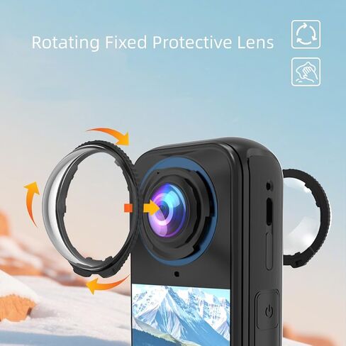 Lens Guard Protector for Insta360 X4 Air, Lens Cap Case Anti-Scratch 10H Optical Tempered Glass Protective Mirror Goggle Removable Anti-Fog Camera Cap for X4 Air Accessories in Saudi Arabia