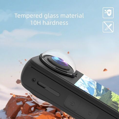 Lens Guard Protector for Insta360 X4 Air, Lens Cap Case Anti-Scratch 10H Optical Tempered Glass Protective Mirror Goggle Removable Anti-Fog Camera Cap for X4 Air Accessories in Saudi Arabia