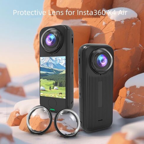 Lens Guard Protector for Insta360 X4 Air, Lens Cap Case Anti-Scratch 10H Optical Tempered Glass Protective Mirror Goggle Removable Anti-Fog Camera Cap for X4 Air Accessories in Saudi Arabia