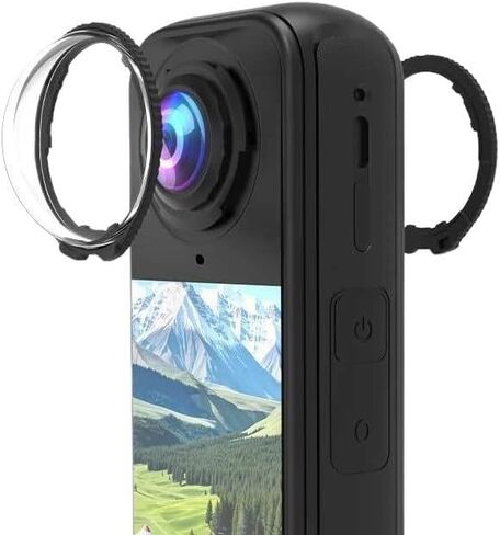 Lens Guard Protector for Insta360 X4 Air, Lens Cap Case Anti-Scratch 10H Optical Tempered Glass Protective Mirror Goggle Removable Anti-Fog Camera Cap for X4 Air Accessories in Saudi Arabia