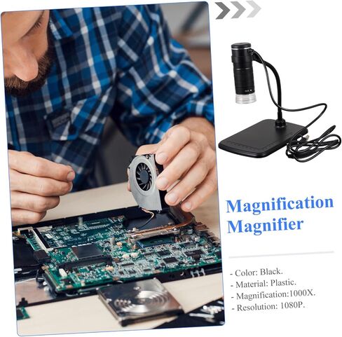 مجهر رقمي USB مكبر إلكتروني محمول للبحث، تصميم خفيف الوزن وصغير الحجم للنباتات والمعادن وتسجيل الصور والفيديو in Kuwait