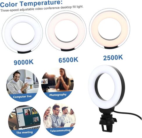 مصباح LED من DOITOOL لعقد مؤتمرات الفيديو وإضاءة كاميرا الويب المحمولة من أجل سطوع خافت وإعدادات للاجتماعات والبث عبر الإنترنت in Saudi Arabia