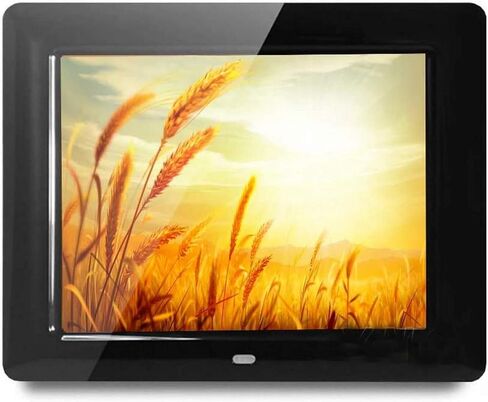 8-inch Digital Photo Frame, HD Resolution 800x600, Multi-Function Clock, Music & Video Player, Remote Control (Black) in Saudi Arabia