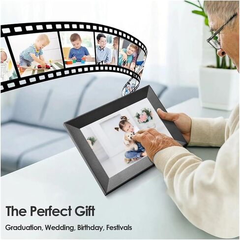 10" Smart WiFi Digital Photo Frame, IPS Touchscreen, 16GB Storage, Auto Rotation, APP Control, Share Photos & Videos(8inch) in Saudi Arabia