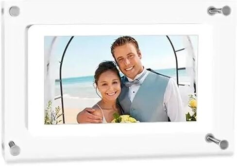 5 Inch Acrylic Digital Photo Frame, 1000mAh IPS Screen, 2GB Memory, Type C, Speaker, Video Playback, Gift-Ready in Saudi Arabia