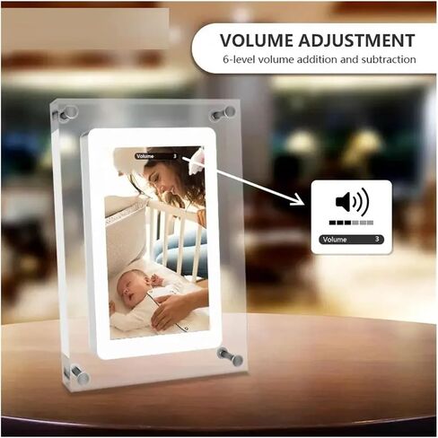 5 Inch Acrylic Digital Photo Frame, 1000mAh IPS Screen, 2GB Memory, Type C, Speaker, Video Playback, Gift-Ready in Saudi Arabia