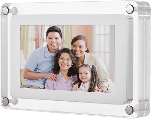 5" Acrylic Digital Photo Frame, 8GB Memory, Video/Music/Photo Player, Auto Rotation, Rechargeable Battery, Gift for Friends & Family in Saudi Arabia