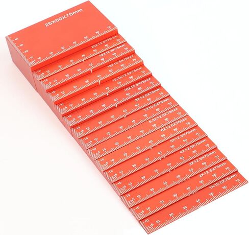 15pcs Metric Setup Blocks-Aluminum Precision Height Gauge Set for Router and Table Saw Woodworking Set Up Accessories,Orange in Kuwait