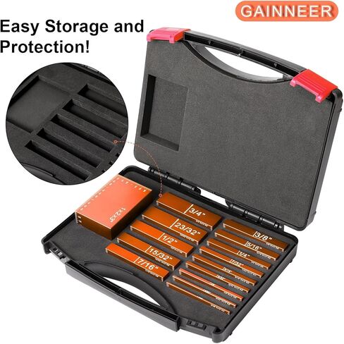 15 قطعة من مكعبات الإعداد المترية - مجموعة قياس الارتفاع الدقيق من الألومنيوم لجهاز التوجيه ومنشار الطاولة وملحقات إعداد الأعمال الخشبية، برتقالي in Kuwait