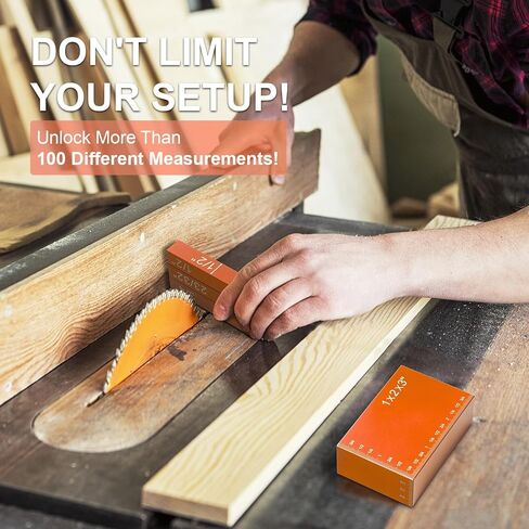 15 قطعة من مكعبات الإعداد المترية - مجموعة قياس الارتفاع الدقيق من الألومنيوم لجهاز التوجيه ومنشار الطاولة وملحقات إعداد الأعمال الخشبية، برتقالي in Kuwait