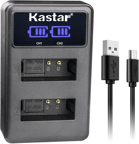 Kastar 3-Pack LP-E12Battery and LED2 USB Charger Compatible with Canon EOS 100D, EOS M, EOS M2, EOS M10, EOS M50, EOS M50 Mark II, EOS M100, EOS M200, EOS Rebel SL1, PowerShot SX70 HS Camera in Saudi Arabia