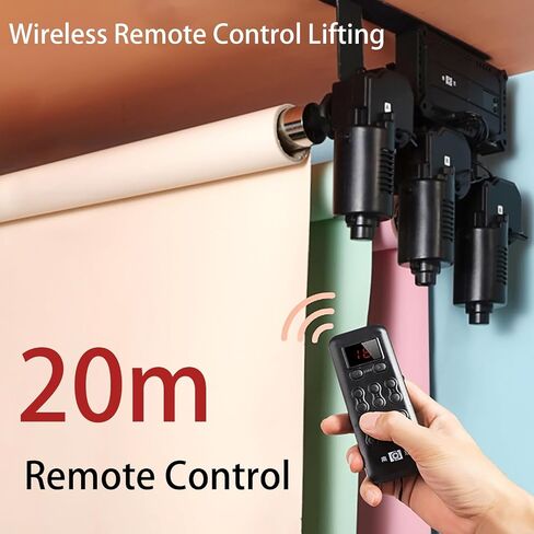 Motorized Roller Background Support Systems Kit,Electric Wall Ceiling Mount Backdrop Holder w/Remote Control,Floor-Standing Background Stand (6 Roller) in Saudi Arabia