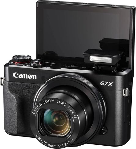 Canon PowerShot G7 X Mark II Digital Camera (Black) Bundle with SanDisk 64GB Memory Card, Full Size Tripod, High Speed Card Reader + Photo Kit for G7X Mark II (20 Items) (Renewed), compact in Saudi Arabia